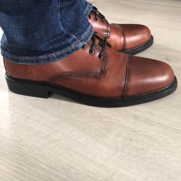 Dockers Brown Leather Cap Toe Shoes - Mens US Size 10.5 - Picture 10 of 14